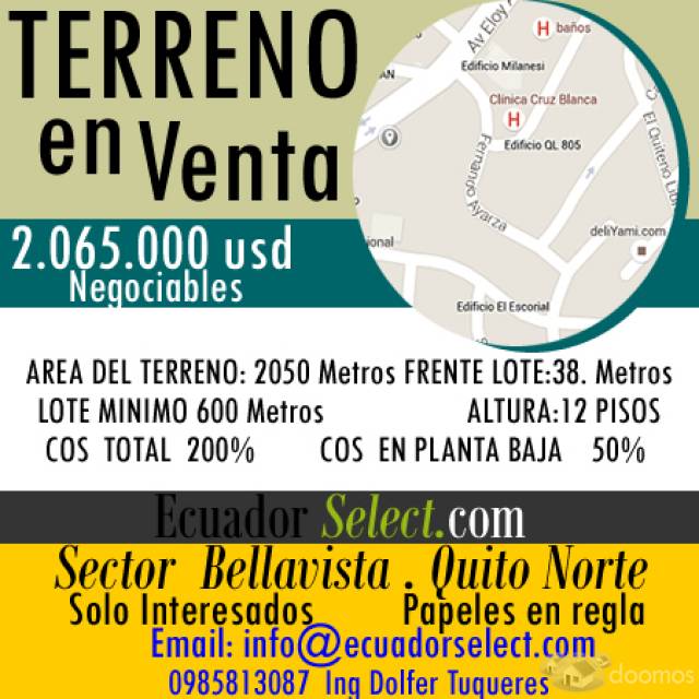 TERRENO EN BELLAVISTA QUITO NORTE