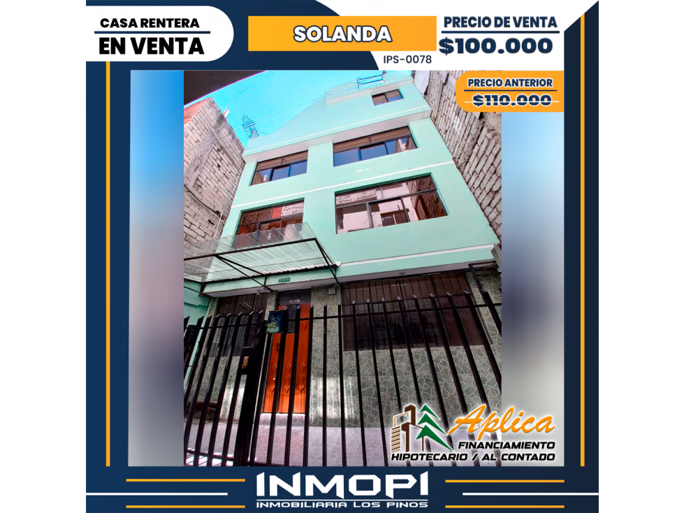 INMOPI VENDE CASA RENTERA, SOLANDA IPS ? 0078