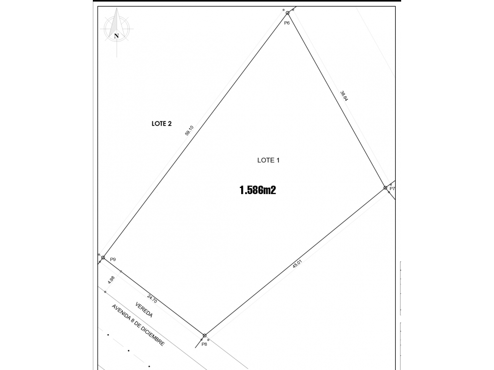 Terreno de venta en Avenida 8 de Diciembre